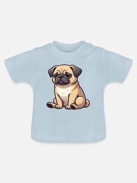 Mops Möpse Mopsbesitzer Mopsliebhaber Mopshalter - Baby Bio-T-Shirt mit Rundhals - Hellblau
