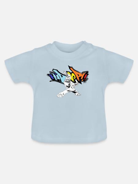 Hip Hop - Baby Bio-T-Shirt mit Rundhals - Hellblau
