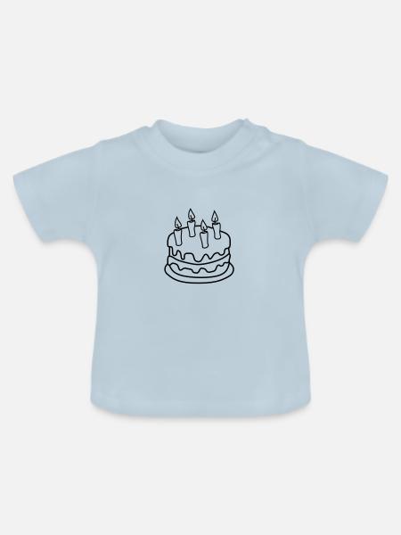 Torte - Baby Bio-T-Shirt mit Rundhals - Hellblau