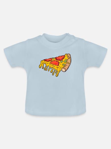 Pizzastück - Baby Bio-T-Shirt mit Rundhals - Hellblau