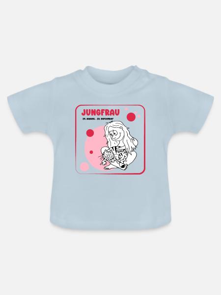 Sternzeichen Jungfrau - Baby Bio-T-Shirt mit Rundhals - Hellblau