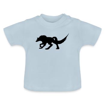 Wolf, Raubtier - Baby Bio-T-Shirt mit Rundhals - Hellblau - Vorne