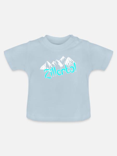 Zillertal - Baby Bio-T-Shirt mit Rundhals - Hellblau