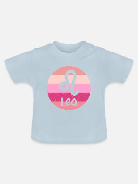 Sternzeichen Löwe - Baby Bio-T-Shirt mit Rundhals - Hellblau