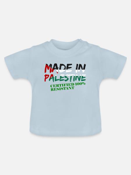 Palestine Resistant - Baby Bio-T-Shirt mit Rundhals - Hellblau