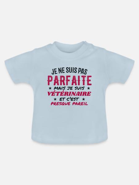 Nicht perfekt, aber vetivistisch - Baby Bio-T-Shirt mit Rundhals - Hellblau
