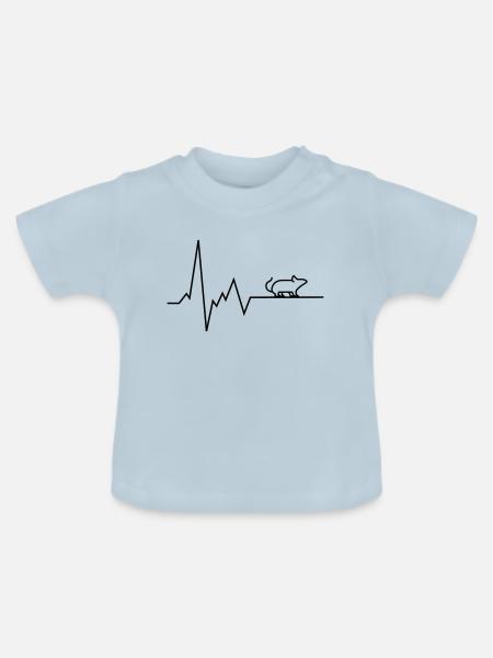 herzschlag maus - Baby Bio-T-Shirt mit Rundhals - Hellblau