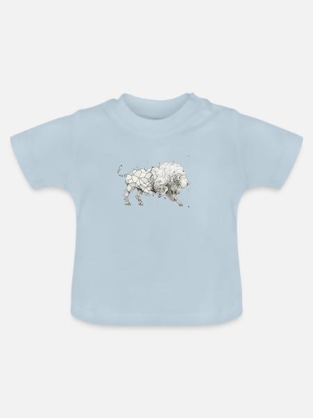 Bueffel - Baby Bio-T-Shirt mit Rundhals - Hellblau