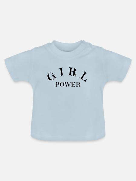 Girl power - Baby Bio-T-Shirt mit Rundhals - Hellblau