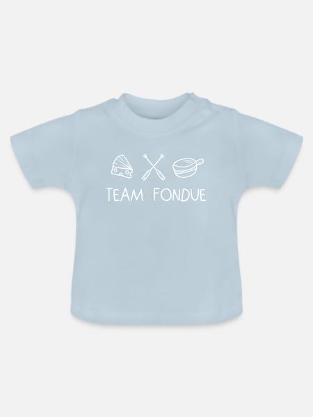 Team Fondue - Baby Bio-T-Shirt mit Rundhals - Hellblau