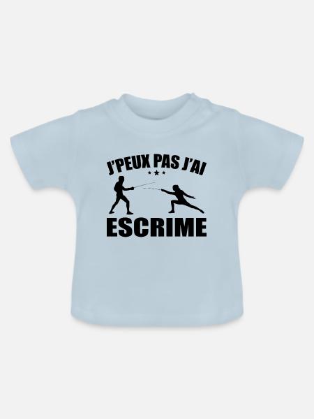 Ich kann nicht fechten - Baby Bio-T-Shirt mit Rundhals - Hellblau