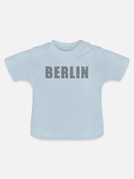 Berlin Linienschrift - Baby Bio-T-Shirt mit Rundhals - Hellblau