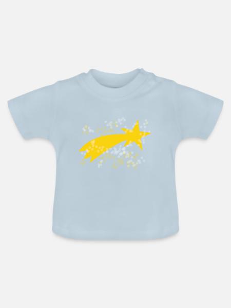 Sternschnuppe - Baby Bio-T-Shirt mit Rundhals - Hellblau