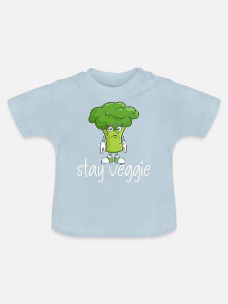 Brokkoli Vegetarisch - Baby Bio-T-Shirt mit Rundhals - Hellblau
