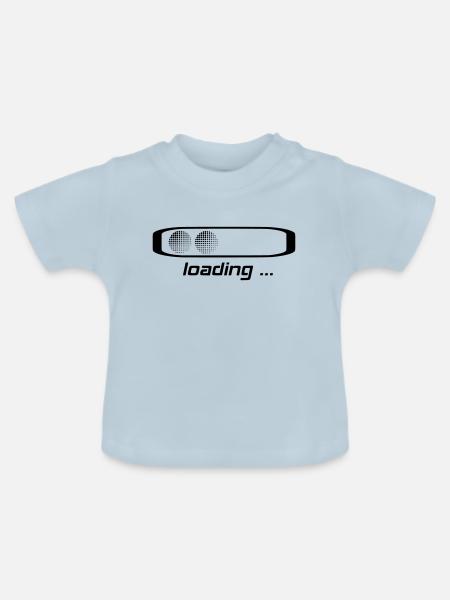 loading bar, Ladebalken - Baby Bio-T-Shirt mit Rundhals - Hellblau