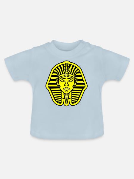 Pharao Totenkopf - Baby Bio-T-Shirt mit Rundhals - Hellblau