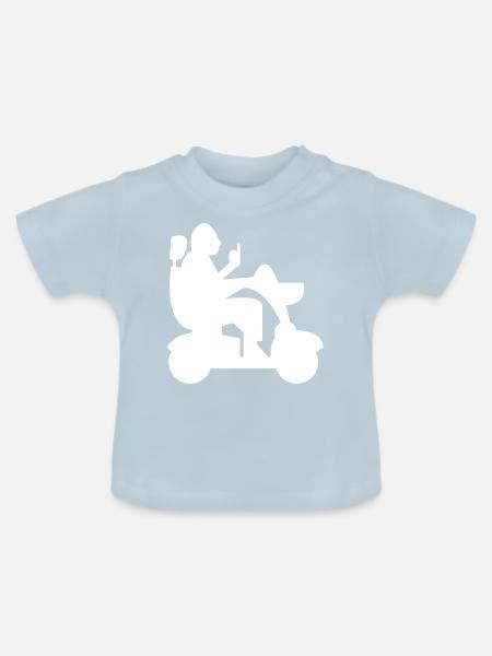 Elektrischer Rollstuhl Rollstuhlfahrer Behinderter - Baby Bio-T-Shirt mit Rundhals - Hellblau