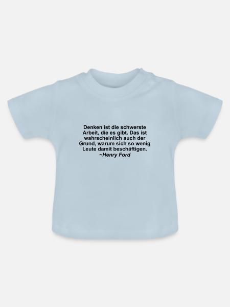 Henry F. Zitat - Baby Bio-T-Shirt mit Rundhals - Hellblau