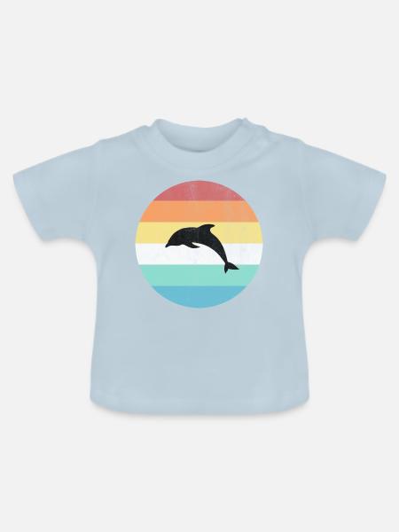 Delphin - Baby Bio-T-Shirt mit Rundhals - Hellblau