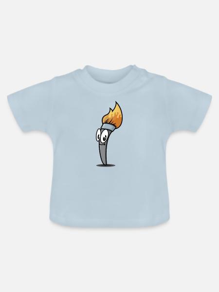 Cooler Pinsel - Baby Bio-T-Shirt mit Rundhals - Hellblau