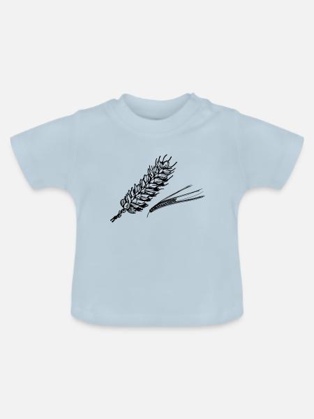 Getreide - Baby Bio-T-Shirt mit Rundhals - Hellblau