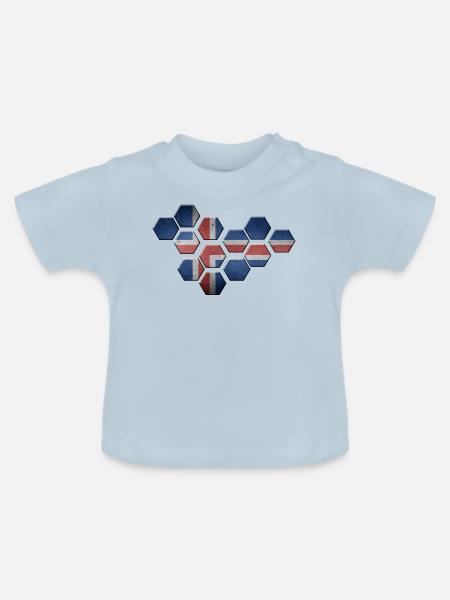 Island - Baby Bio-T-Shirt mit Rundhals - Hellblau