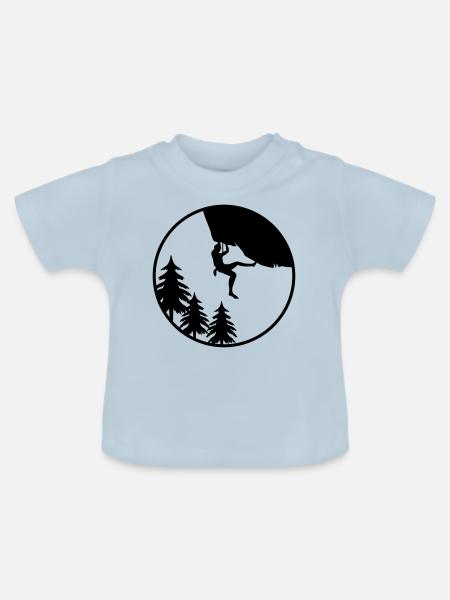 climbing natur - Baby Bio-T-Shirt mit Rundhals - Hellblau