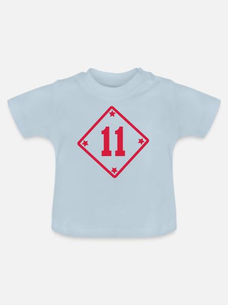 11 *** - Baby Bio-T-Shirt mit Rundhals - Hellblau