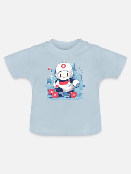 Swiss Medic - Baby Bio-T-Shirt mit Rundhals - Hellblau