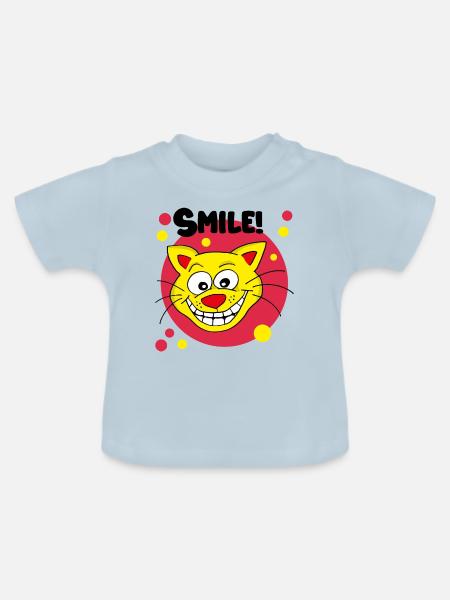 Smile! - Baby Bio-T-Shirt mit Rundhals - Hellblau
