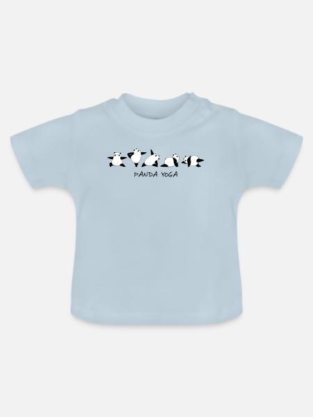 Panda Yoga - Baby Bio-T-Shirt mit Rundhals - Hellblau