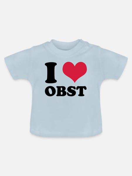 I Love Obst - Baby Bio-T-Shirt mit Rundhals - Hellblau