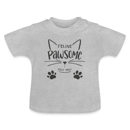 Feline Pawsome - Ekologisk T-shirt med rund hals baby