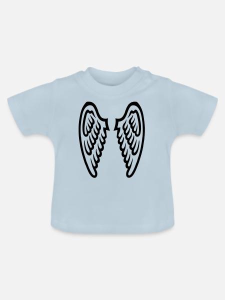 Flügel - Baby Bio-T-Shirt mit Rundhals - Hellblau