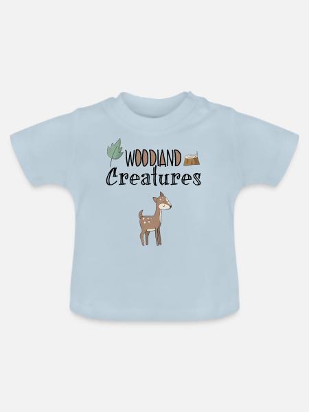 Waldbewohner - Baby Bio-T-Shirt mit Rundhals - Hellblau