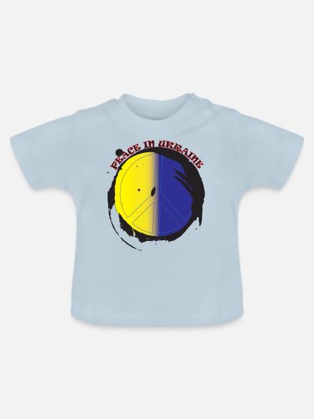 Frieden in der Ukraine - Baby Bio-T-Shirt mit Rundhals - Hellblau