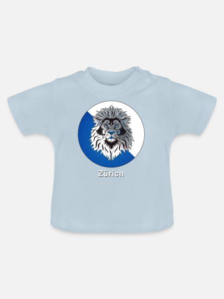 Zuerich Loewe - Baby Bio-T-Shirt mit Rundhals - Hellblau