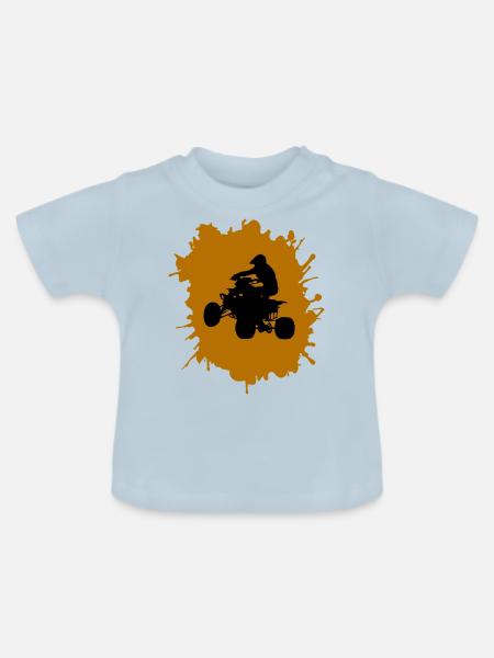 quad driver klecks - Baby Bio-T-Shirt mit Rundhals - Hellblau