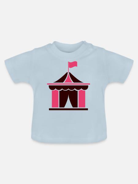 zirkus - Baby Bio-T-Shirt mit Rundhals - Hellblau