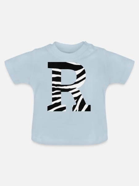 Buchstabe r zebra - Baby Bio-T-Shirt mit Rundhals - Hellblau
