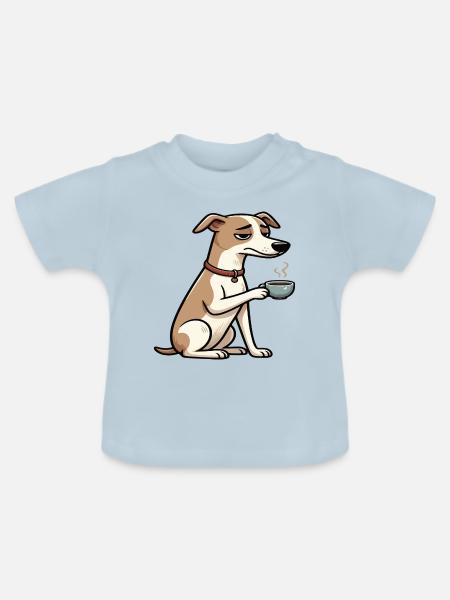 Whippet Windhund Whippets Windhundbesitzer - Baby Bio-T-Shirt mit Rundhals - Hellblau