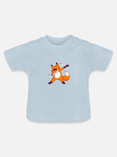 Fuchs - Baby Bio-T-Shirt mit Rundhals - Hellblau