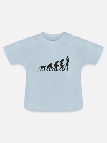 Evolution Basketball - Baby Bio-T-Shirt mit Rundhals - Hellblau