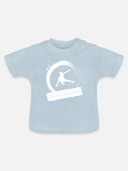Slackline - Baby Bio-T-Shirt mit Rundhals - Hellblau