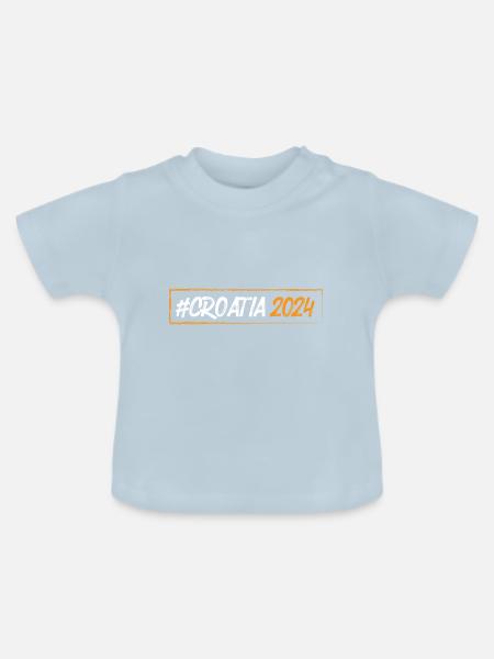 Croatia 2024 - Baby Bio-T-Shirt mit Rundhals - Hellblau