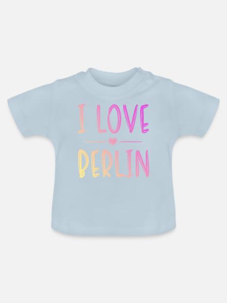 I Love Berlin - Baby Bio-T-Shirt mit Rundhals - Hellblau