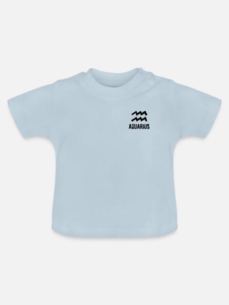 Sternzeichen Aquarius Zeichen Geschenk Idee - Baby Bio-T-Shirt mit Rundhals - Hellblau