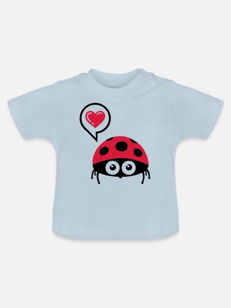 Marienkäfer (ladybug) 02.2 - Baby Bio-T-Shirt mit Rundhals - Hellblau