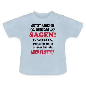 Bébé dictons je suis en charge - T-shirt bio col rond Bébé - bleu clair - Devant