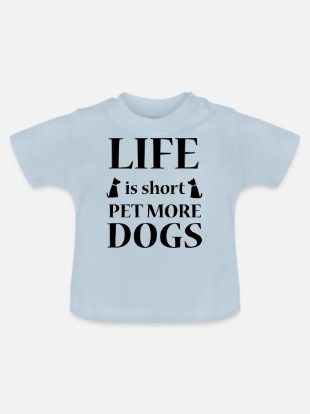Dog Hund - Baby Bio-T-Shirt mit Rundhals - Hellblau